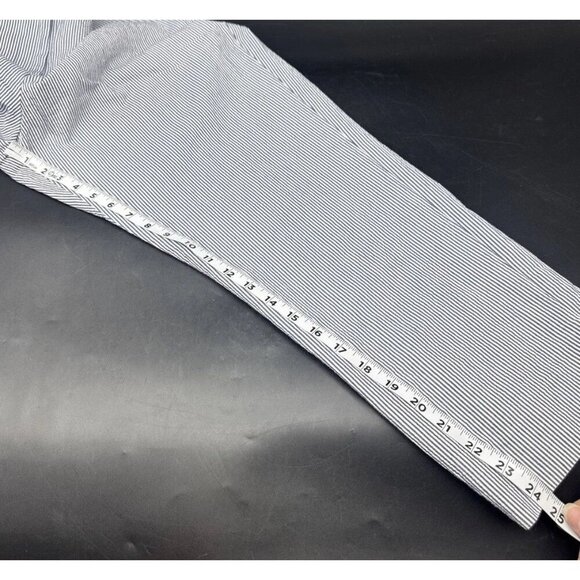 Talbots Women’s Blue White Stripe Seersucker Cotton Crop Pants Curvy Sz 14 - Picture 9 of 11